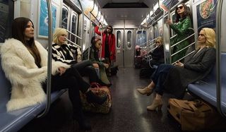 Ocean's 8 Sandra Bullock Cate Blanchett Debbie and her crew ride the subway