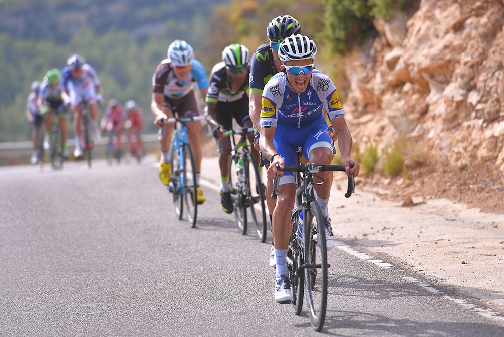 Julain Alaphilippe attacks during stage 5 at the Vuelta