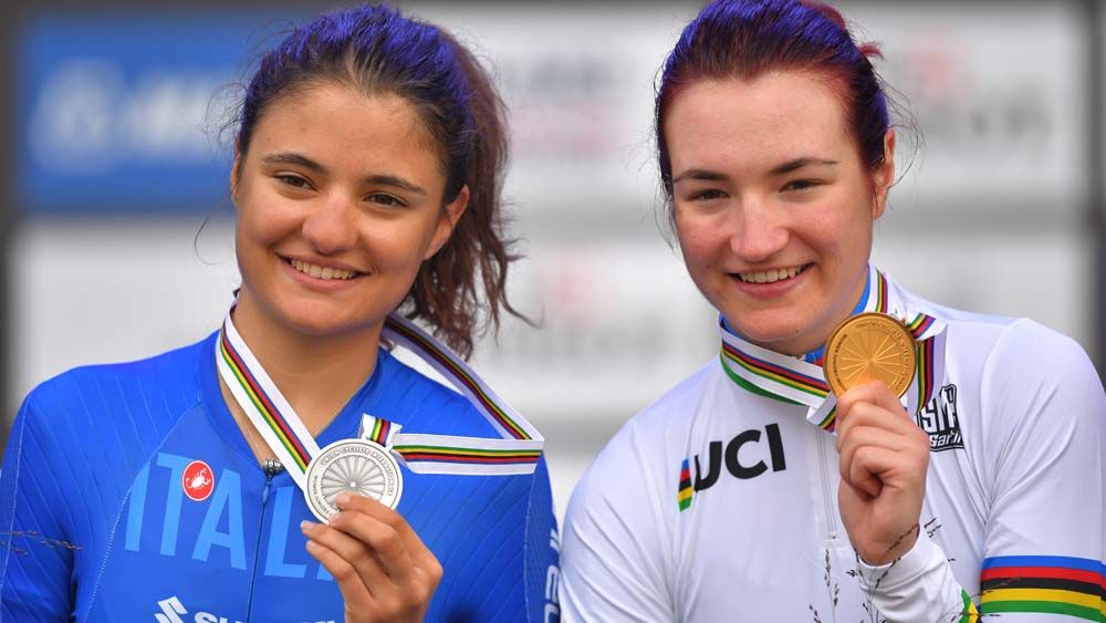 Italy scored a 1-2 in the junior women's time trial