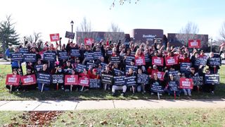 Image of striking ZeniMax Workers United at Rockville, Maryland on November 13, 2024