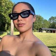 Woman taking a selfie outdoors