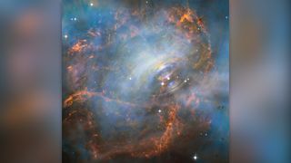 Crab Nebula taken by the Hubble Space Telescope.