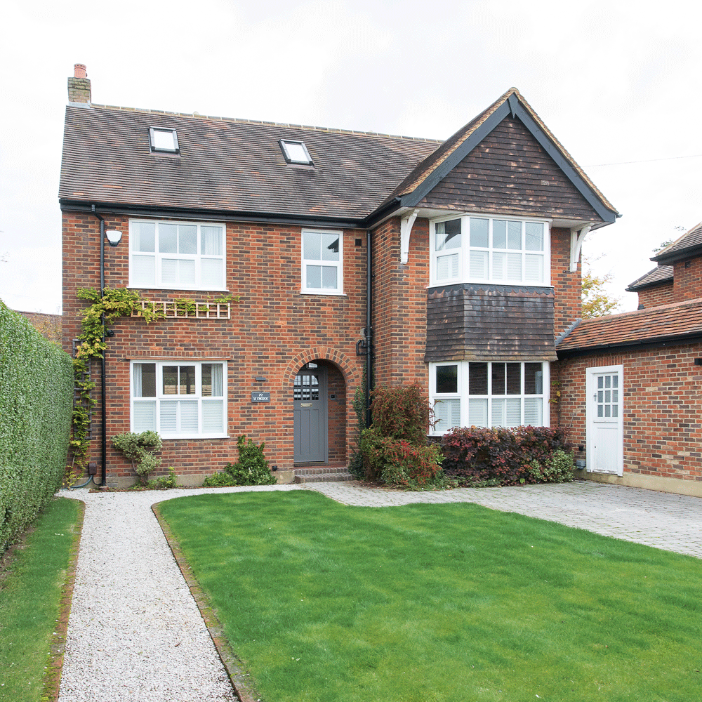 house with garden lawn
