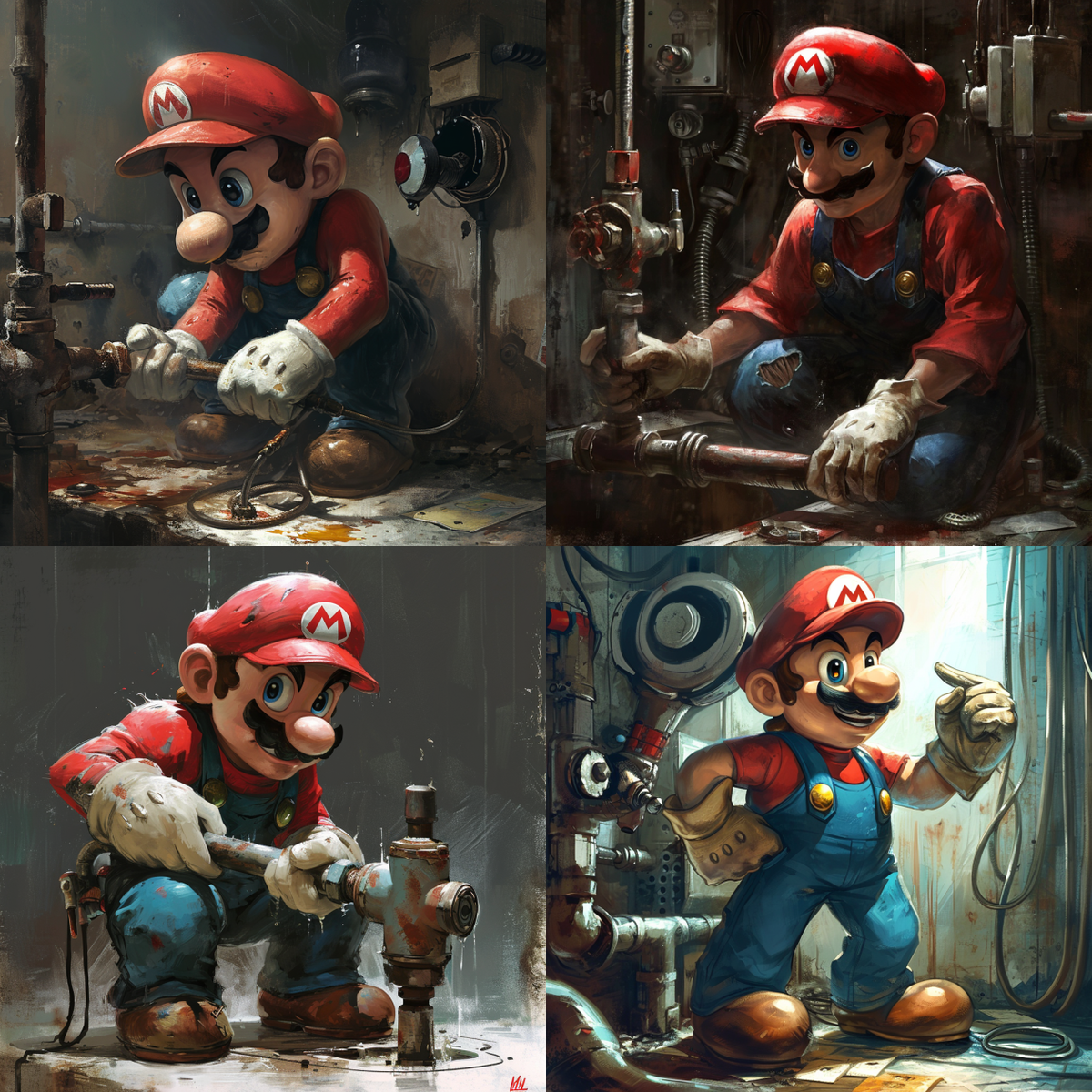 Midjourney response to video game plumber