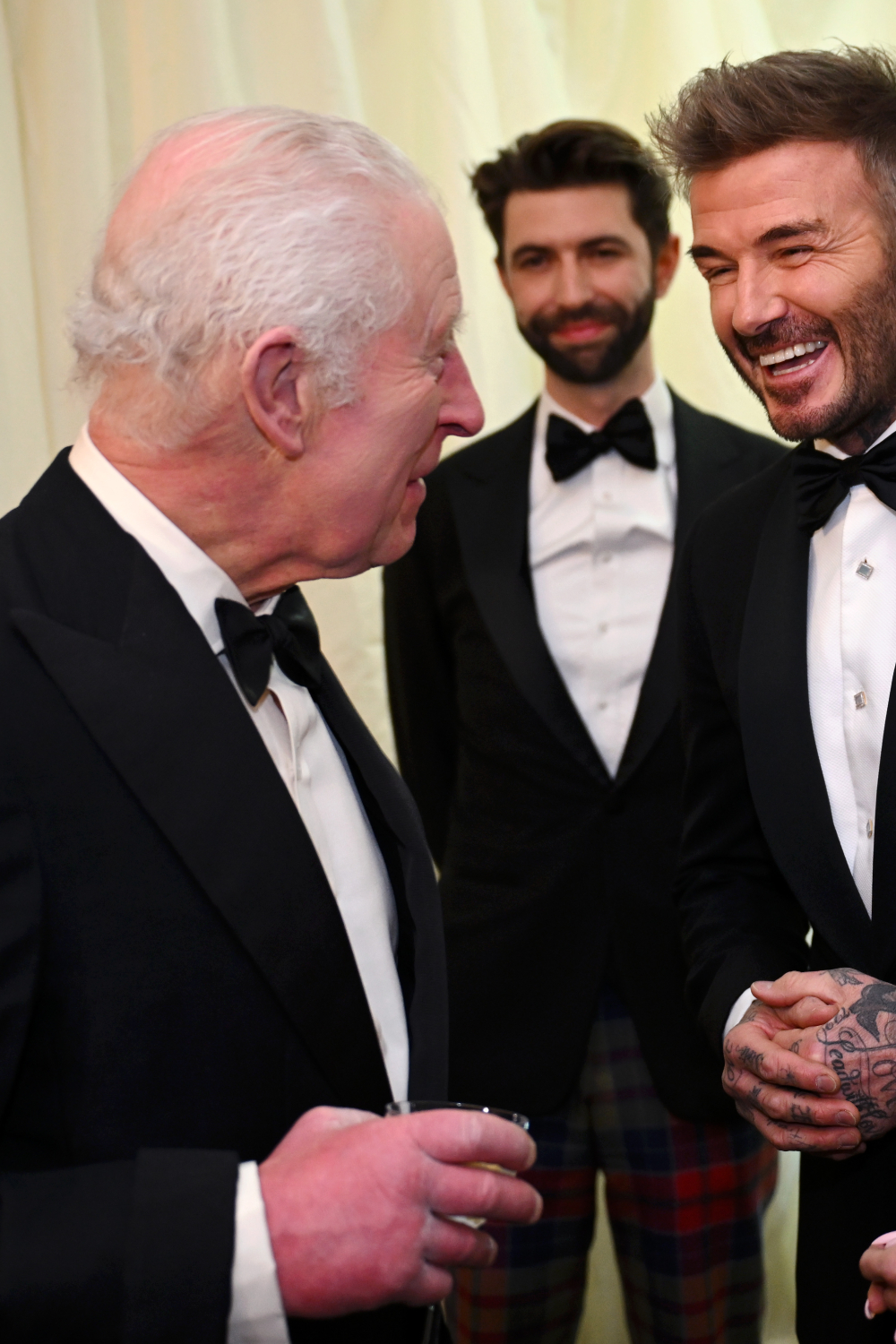 King Charles chatting to David Beckham