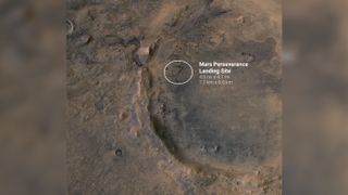 Images of Jezero crater, where Perseverance will touch down on Mars.