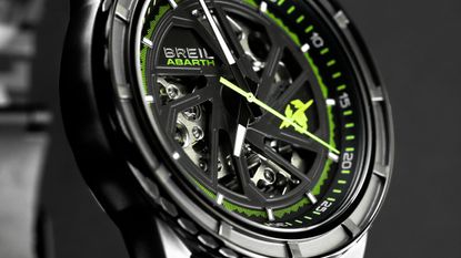 The Breil x Abarth 500e watch up close