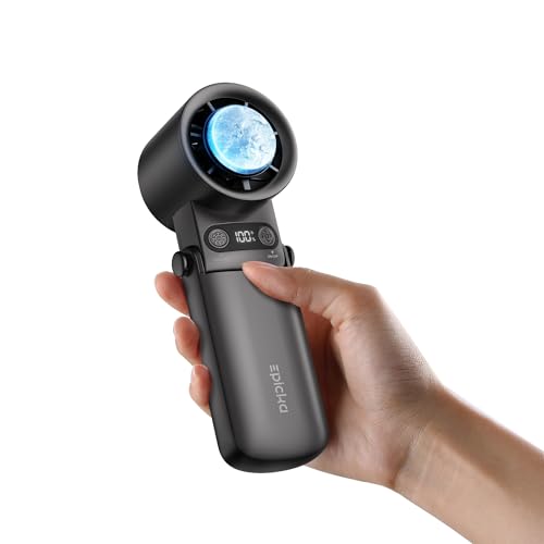Epicka Portable Handheld Fan, Speed(1-100) Adjustable Turbo Mini Fan,6800mah Battery Rechargeable Foldable Fan With Cooling Plate,digital Display,summer Outdoor Travel Essentials for Women Men - Black