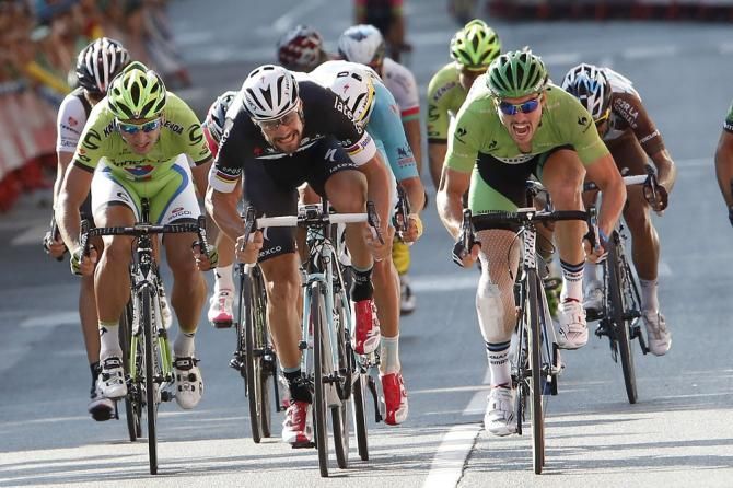 John Degenkolb (Giant-Shimano) and Tom Boonen go head to head