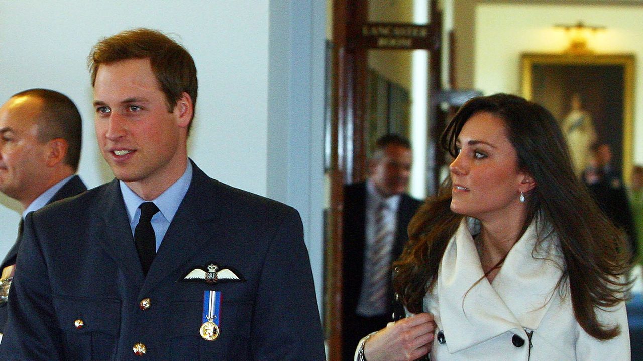 Prince William and Kate Middleton attend his graduation ceremony at RAF Cranwell air base in 2008