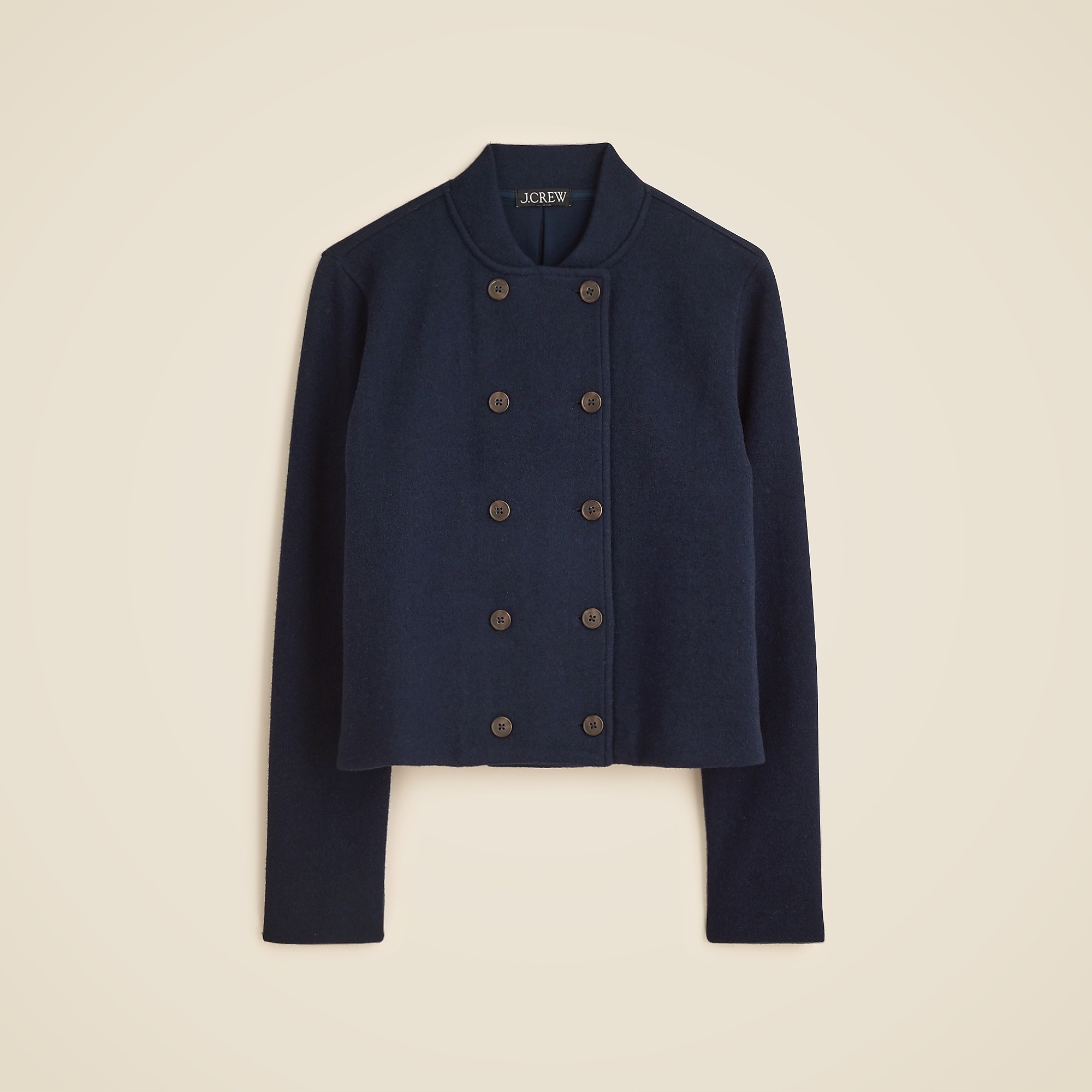 Double-Breasted Jacket in Knit Wool Blend