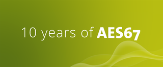 A logo for the 10-year anniversary of AES67.
