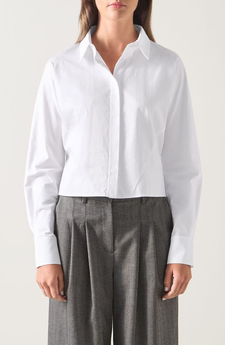 Liz Cotton Crop Button-Up Shirt
