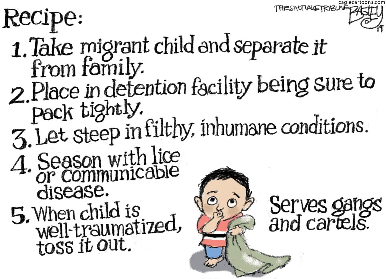 Political Cartoon U.S. Migrant Child Border Crisis Gang Recipe