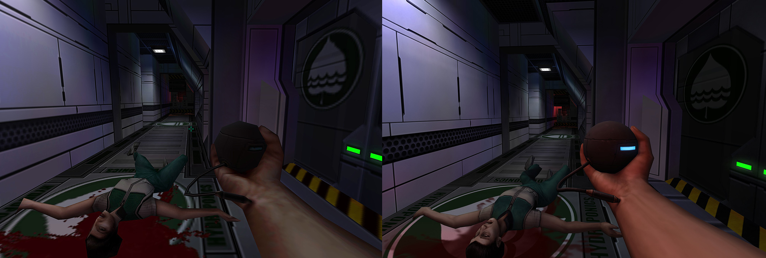 Vergleichsbild der System Shock Enhanced Edition