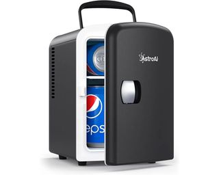 Portable Mini Fridge - 10L Capacity, 12V Cooler & Warmer For Food, Drinks,  Skincare, Beauty & Makeup - Ideal For Bedroom, Car, Office Desk & College D