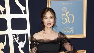 Romy Park wears a black dress at the 2023 Daytime Emmy Awards