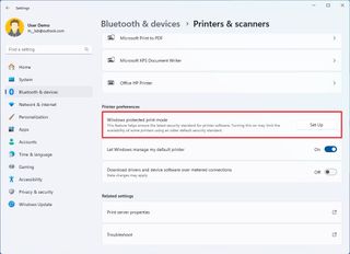 Windows protected print mode