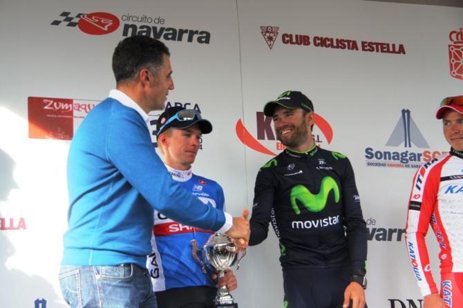 Alejandro Valverde (Movistar) on the podium