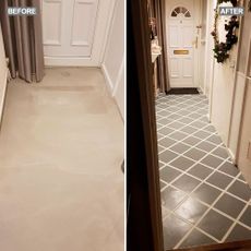 hallway floor makeover before and after