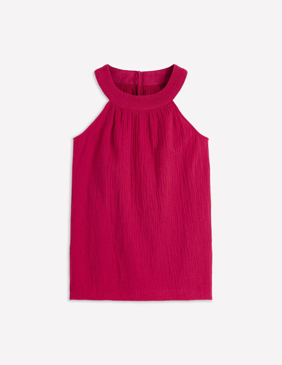 Halter-Neck Double Cloth Top-Pomegranate