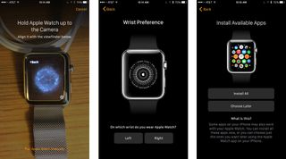 Apple Watch pairing and setup screenshots