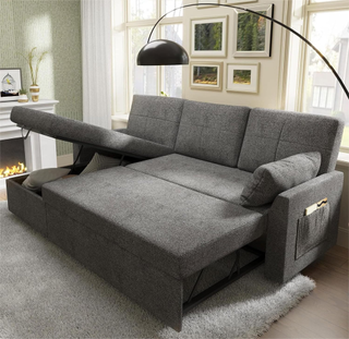 gray sleeper couch