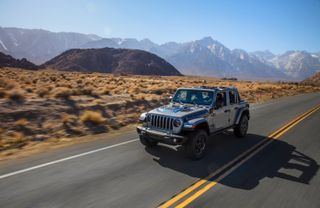 Jeep on open road