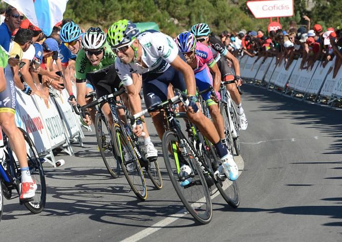 Alejandro Valverde (Movistar) puts in an effort