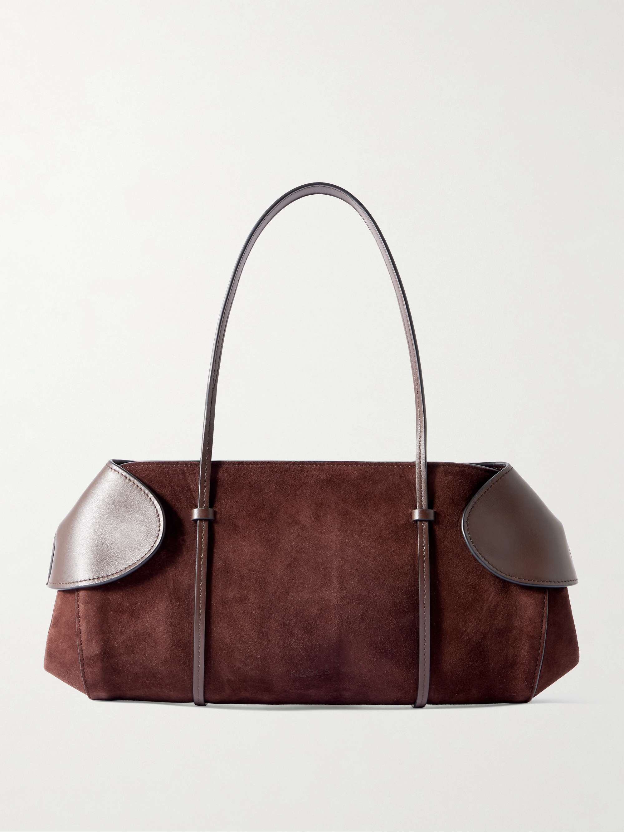 Berenices East to West Suede and Leather Shoulder Bag