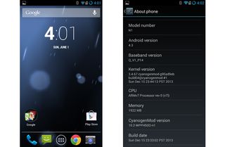 CyanogenMod default theme and version information