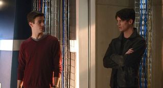 barry and savitar looking at each other the flash
