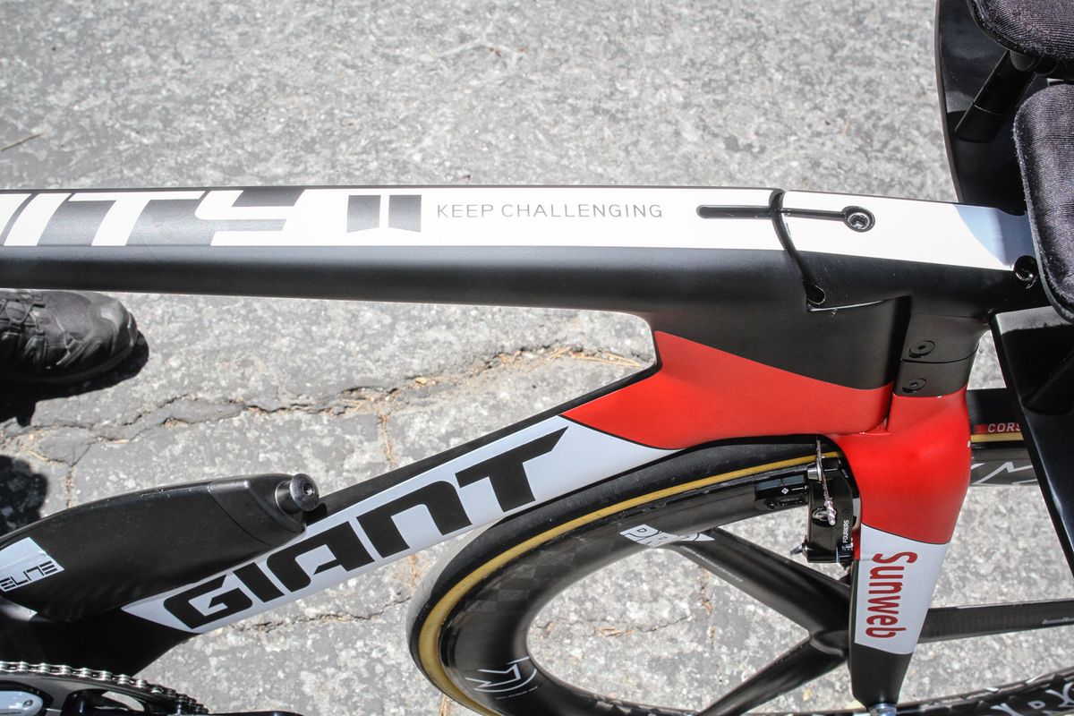 A look at the Giant Trinity top tube