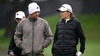 Rory McIlroy and Kai Trump at the Genesis Invitational pro-am