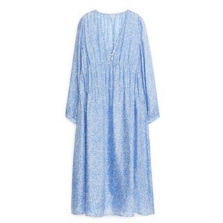 Long Sleeve Maxi Dress - Light Blue/white Floral - Arket Gb