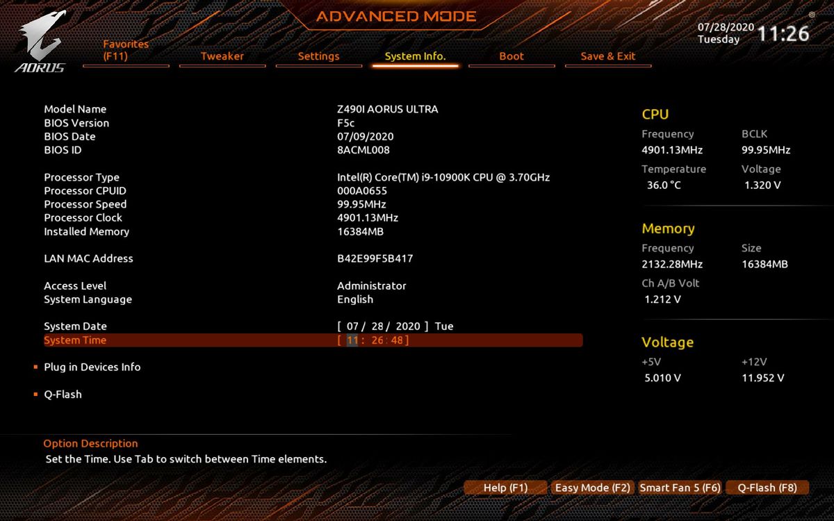 Gigabyte Z490I Aorus Ultra