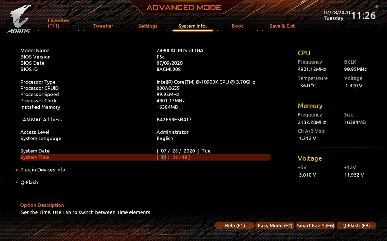 Gigabyte Z490I Aorus Ultra