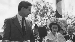 Princess Margaret and Group Captain Peter Townsend photographed at Kimberley during Royal tour of South Africa. April 1947