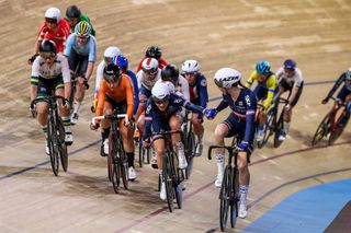 BERLIN GERMANY FEBRUARY 29 Clara Copponi and Marie Le Ne of France compete during Womens Madison during day 4 of the UCI Track Cycling World Championships Berlin at Velodrom on February 29 2020 in Berlin Germany Photo by Maja HitijGetty Images