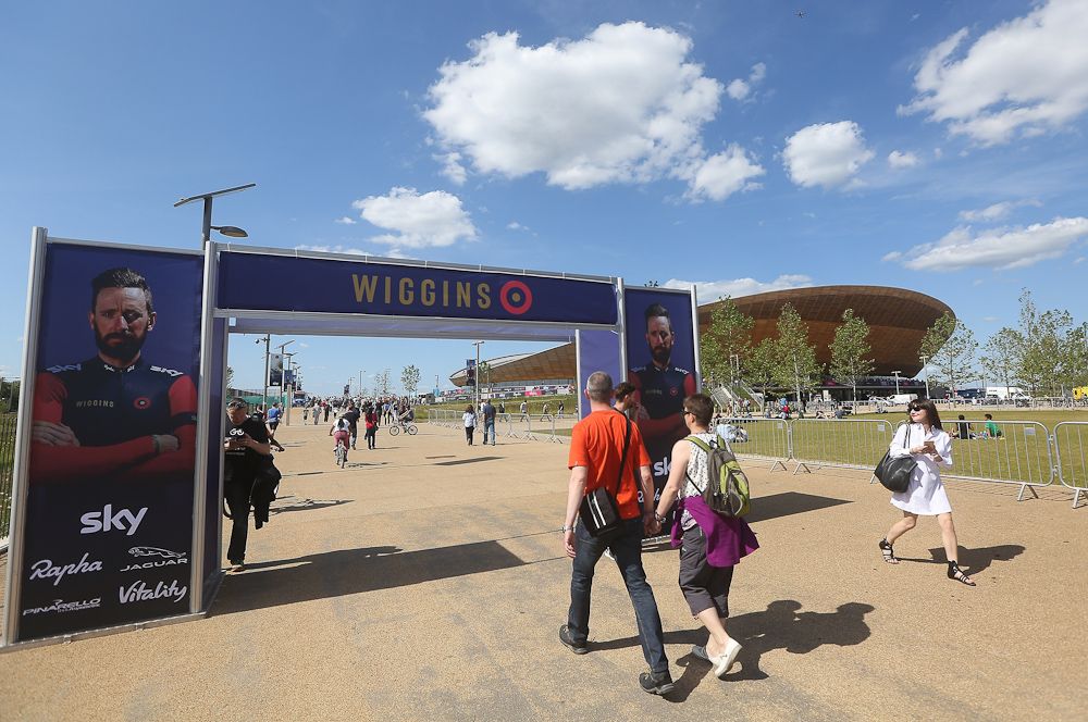 Fans enter the Lee Valley VeloPark for Wiggins' Hour Record attempt.