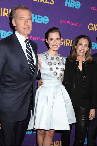 Allison Williams With Her Parents Brian Williams And Jane Stoddard Williams At The Girls Season 3 Premiere