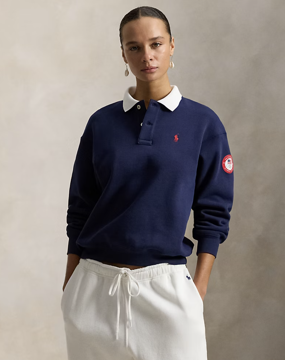 Ralph Lauren, Team USA Polo-Collar Fleece Pullover