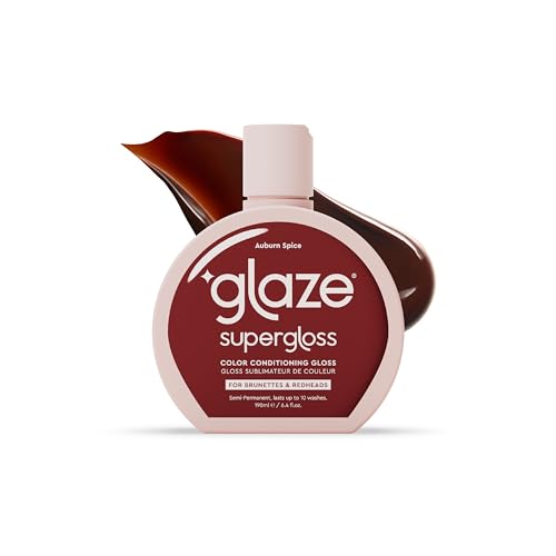 Glaze Super Gloss Colour Conditioning Gloss – Auburn Spice for Natural Light to Dark, Brown or Red Hair – Rinse Out Semi-Permanent Hair Gloss That Enhances Colour and Boosts Shine & Hydration