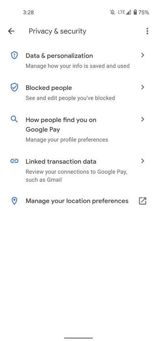 Google Pay Privacy Settings