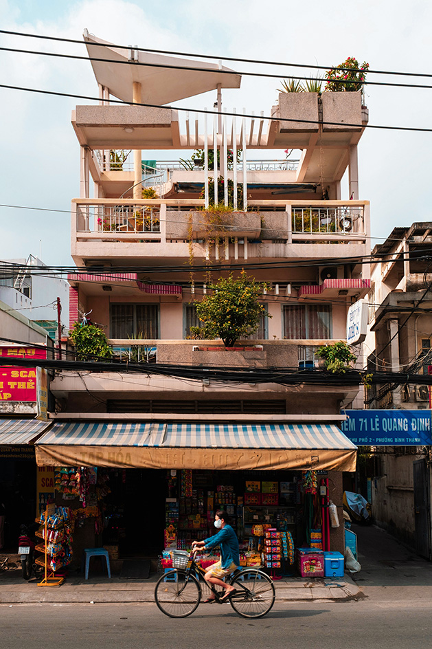 buildings with examples of brise soleil in Vietnamese modernist architecture