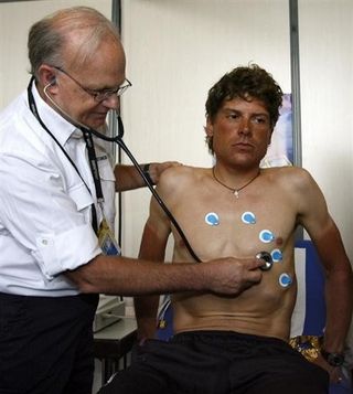 Jan Ullrich at the pre-Tour medical check