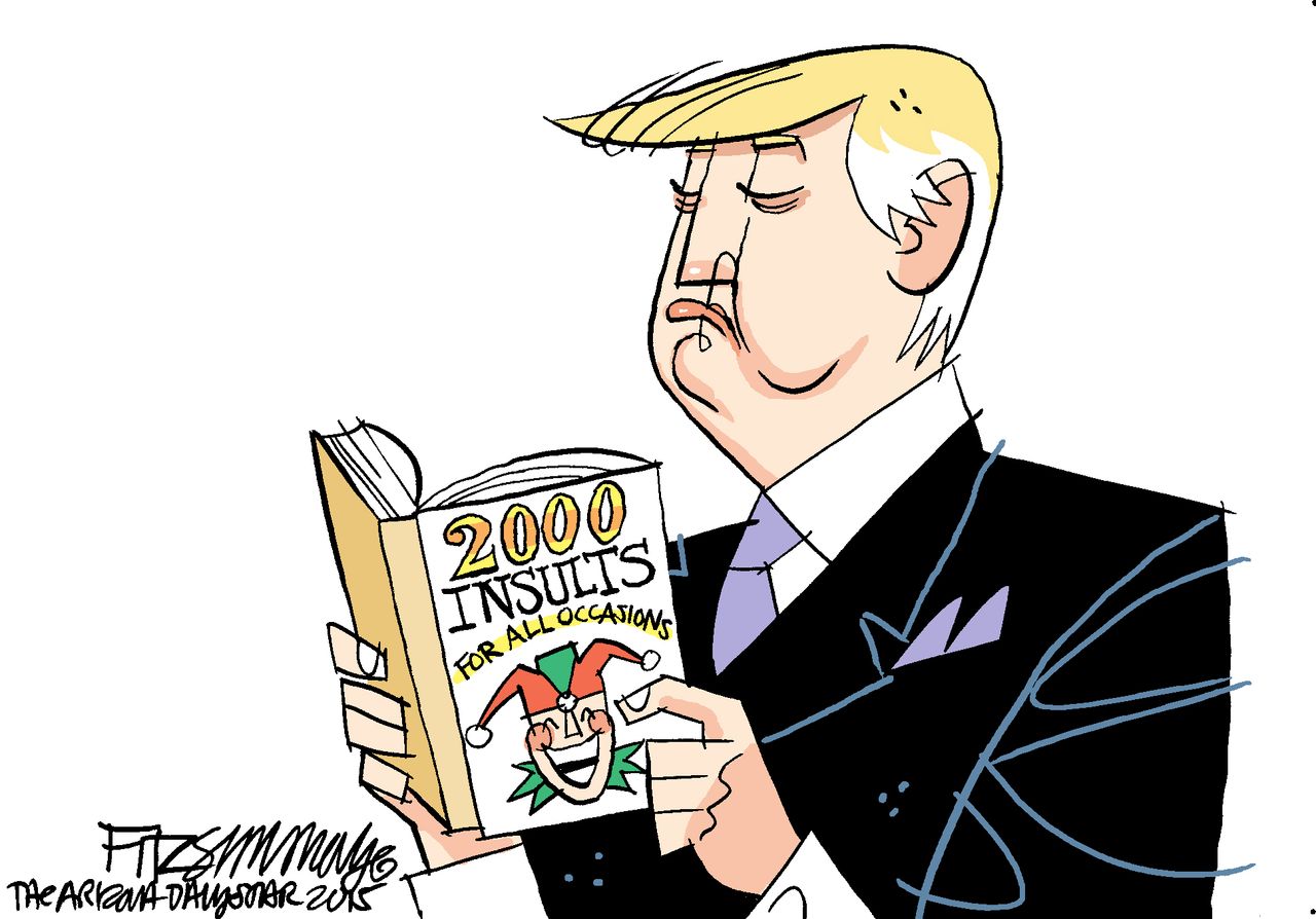 Political cartoon U.S. Donald Trump 2016