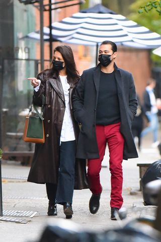 Katie Holmes and Boyfriend Emilio Vitolo Jr. seen out and about in Manhattan on November 5, 2020 in New York City.