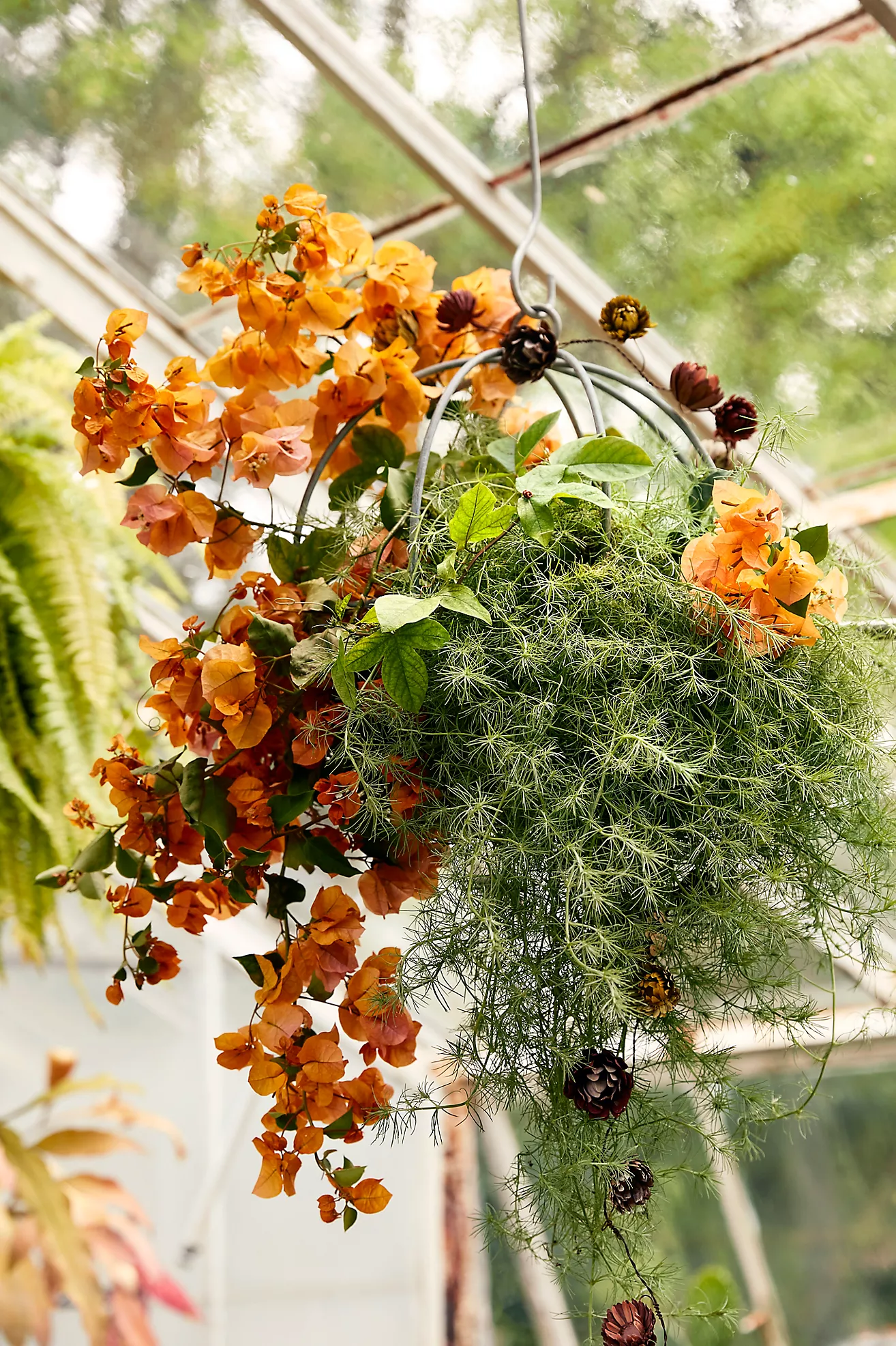 Sphere Rust Patina Hanging Basket