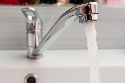 A running bathroom tap